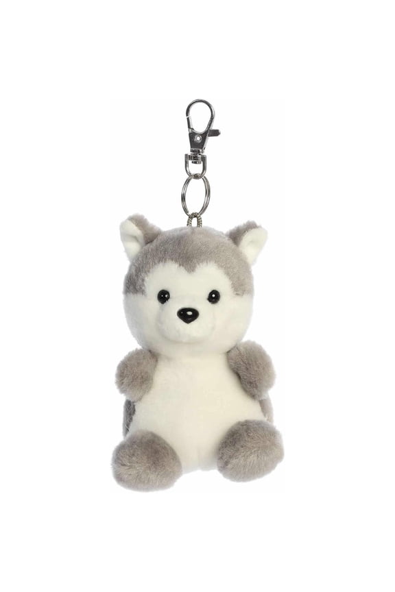 Aurora Palm Pals Busky Husky Clip-On 4-Inch Stuffed Animal Plush