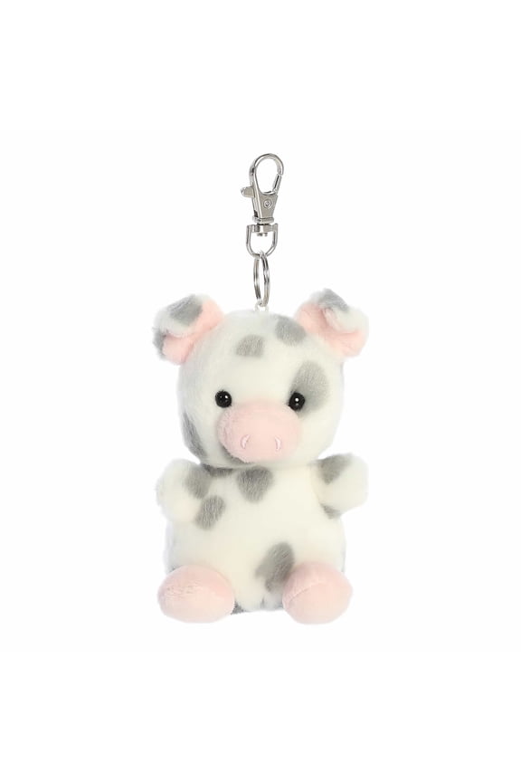 - Mini Gray Adorable Clip-On - 4" Piggles Spotted Piglet - Palm Pals