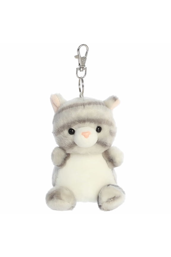 - Mini Gray Adorable Clip-On - 4" Silver Kitty - Palm Pals