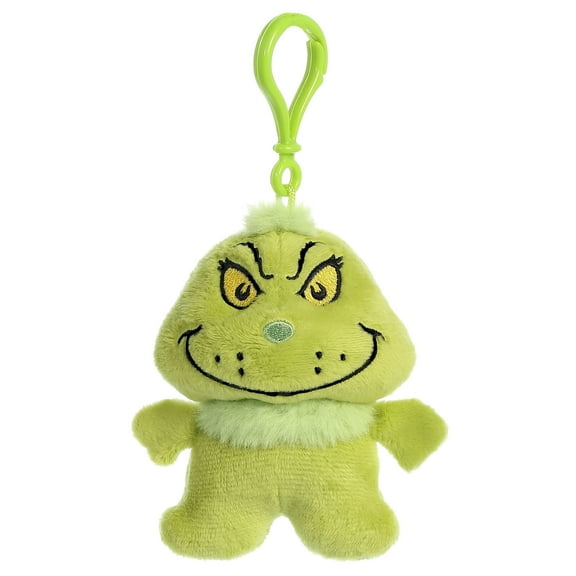 Aurora - Mini Green Dr. Seuss - 4" Grinch Clip-On - Whimsical Stuffed Animal