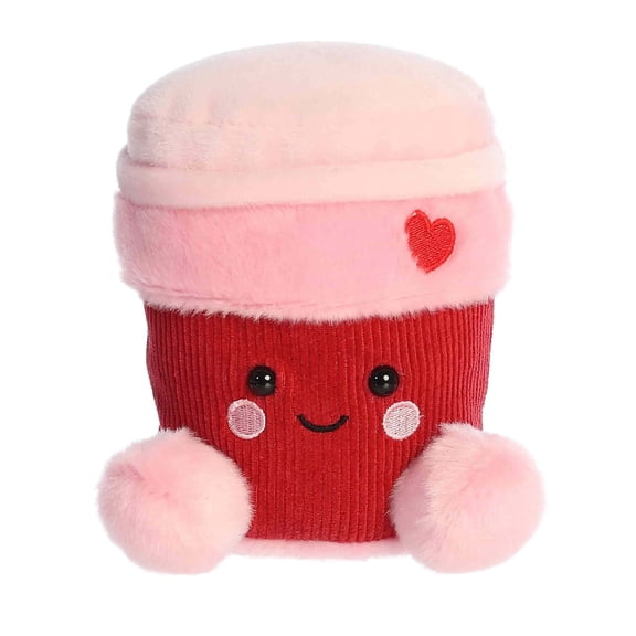 Aurora - Mini Pink Adorable Stuffed Animal - 5" Parker Heart Coffee - Palm Pals