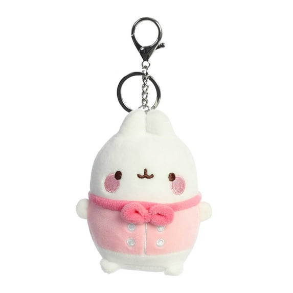 Aurora - Mini Pink Molang - 4" Chef Molang Keychain - Playful Stuffed Animal