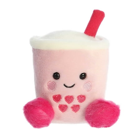 Aurora - Mini Pink Palm Pals - 4.5" Tangy Heart Boba - Adorable Stuffed Animal