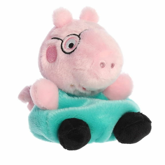 Aurora - Mini Pink Playful Stuffed Animal - 4" Daddy Pig Palm Pals - Peppa Pig