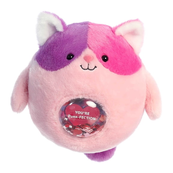 Aurora - Mini Pink Shaker - 5.5" Love Cat - Playful Stuffed Animal
