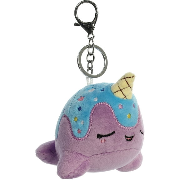 Aurora - Mini Purple Tasty Peach - 4.5" Blue Moon Nomwhal Clip-On - Enchanting Stuffed Animal