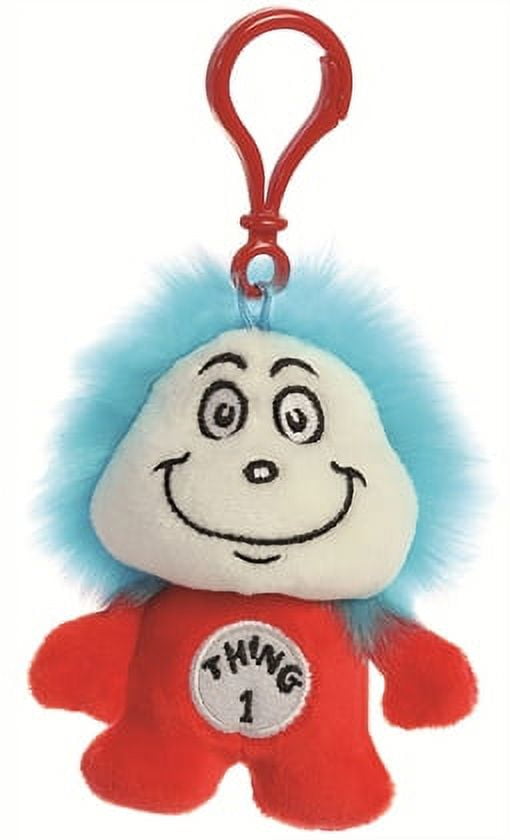 Aurora - Mini Red Dr. Seuss - 4" Thing One Keychain - Whimsical Stuffed ...