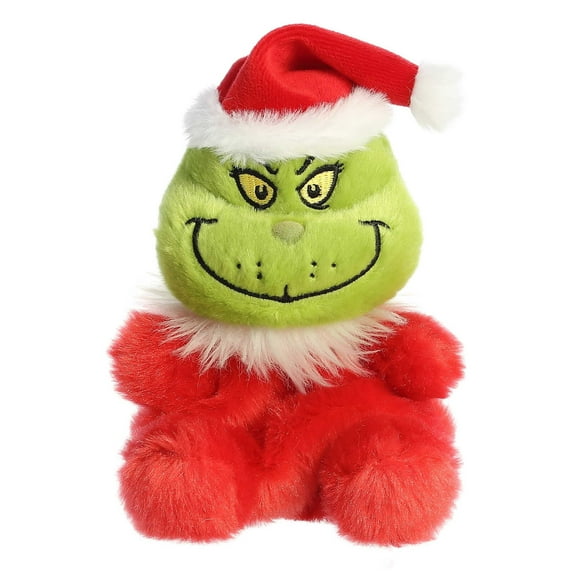 Aurora - Mini Red Dr. Seuss - Palm Pals 4.5" Santa Grinch - Whimsical Stuffed Animal