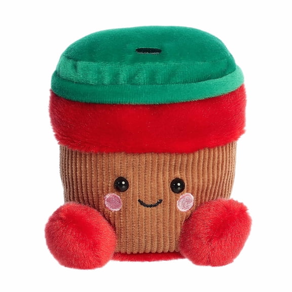 Aurora - Mini Red Festive Stuffed Animal - 4.5" Jo Peppermint Mocha - Palm Pals