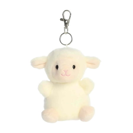 Aurora - Mini White Adorable Clip-On - 4" Woolly Lamb - Palm Pals