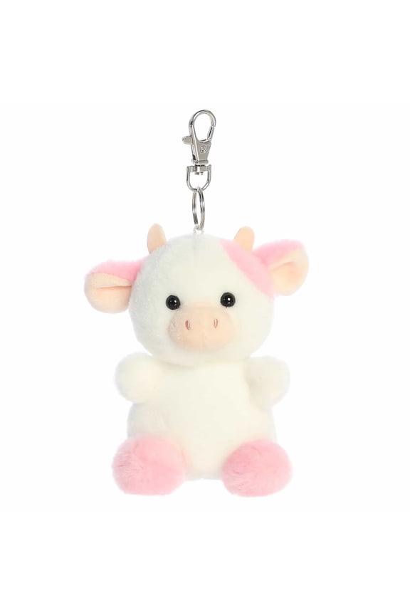 - Mini White Adorable Clip-On - 4" Belle Strawberry Cow - Palm Pals