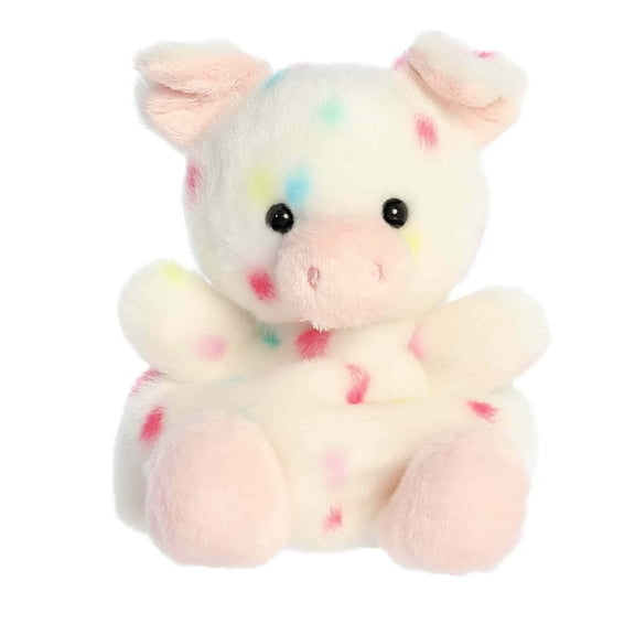 Aurora - Mini White Adorable Stuffed Animal - 5" Patsy Funfetti Pig - Palm Pals