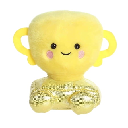 Aurora - Mini Yellow Adorable Stuffed Animal - 5.5" Winner Trophy - Palm Pals