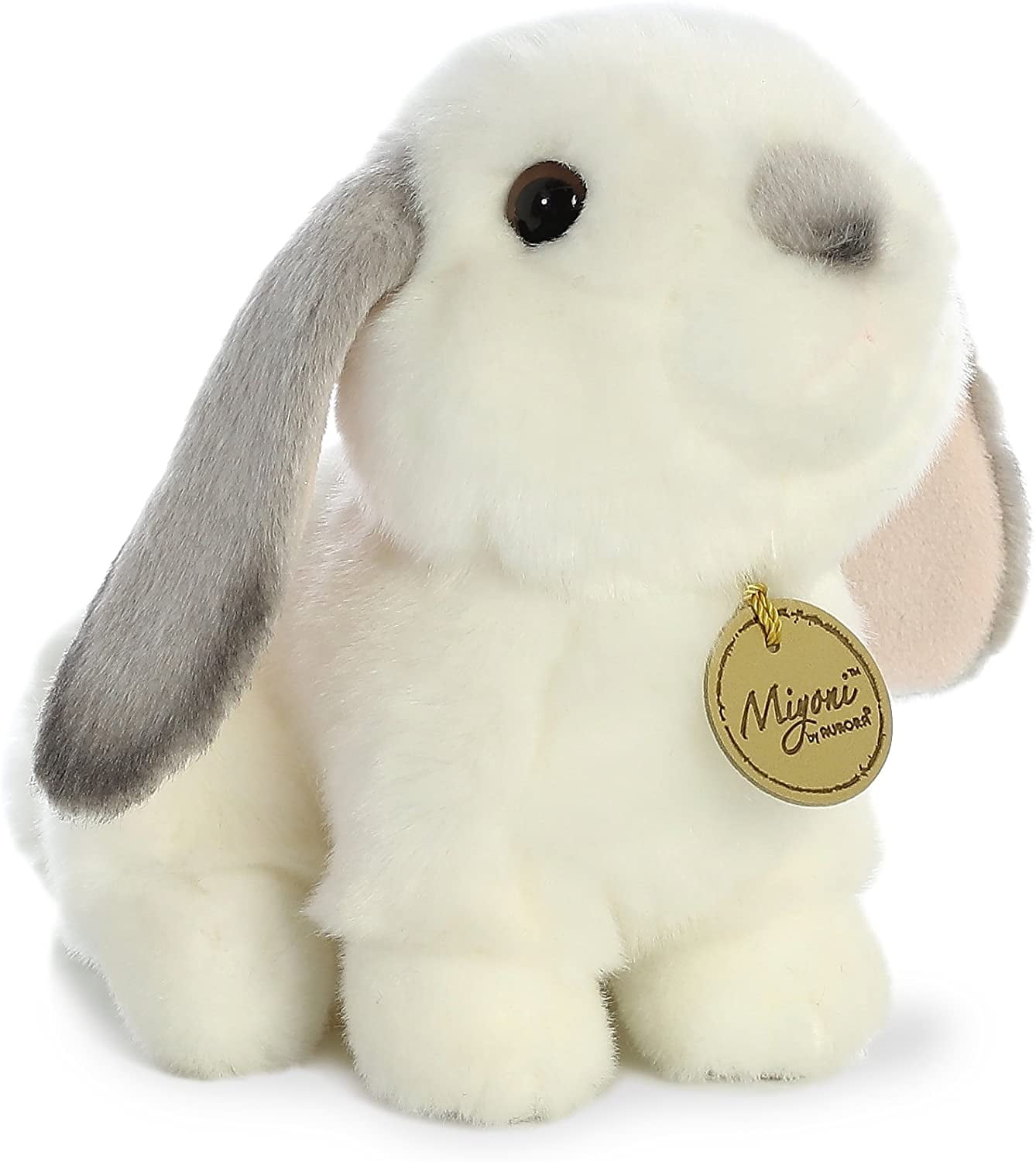 Aurora White and Gray Plush Lop Eared Rabbit Toy