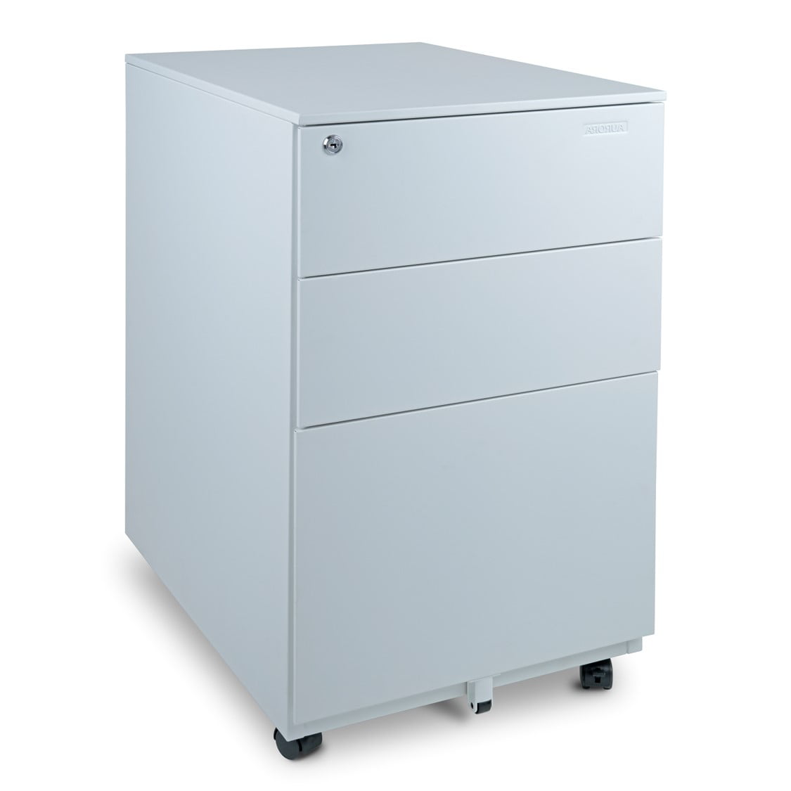 Aurora Modern SOHO Design 3-Drawer Metal Mobile File Cabinet with Lock Key Sliding Drawer, Multiple Colors