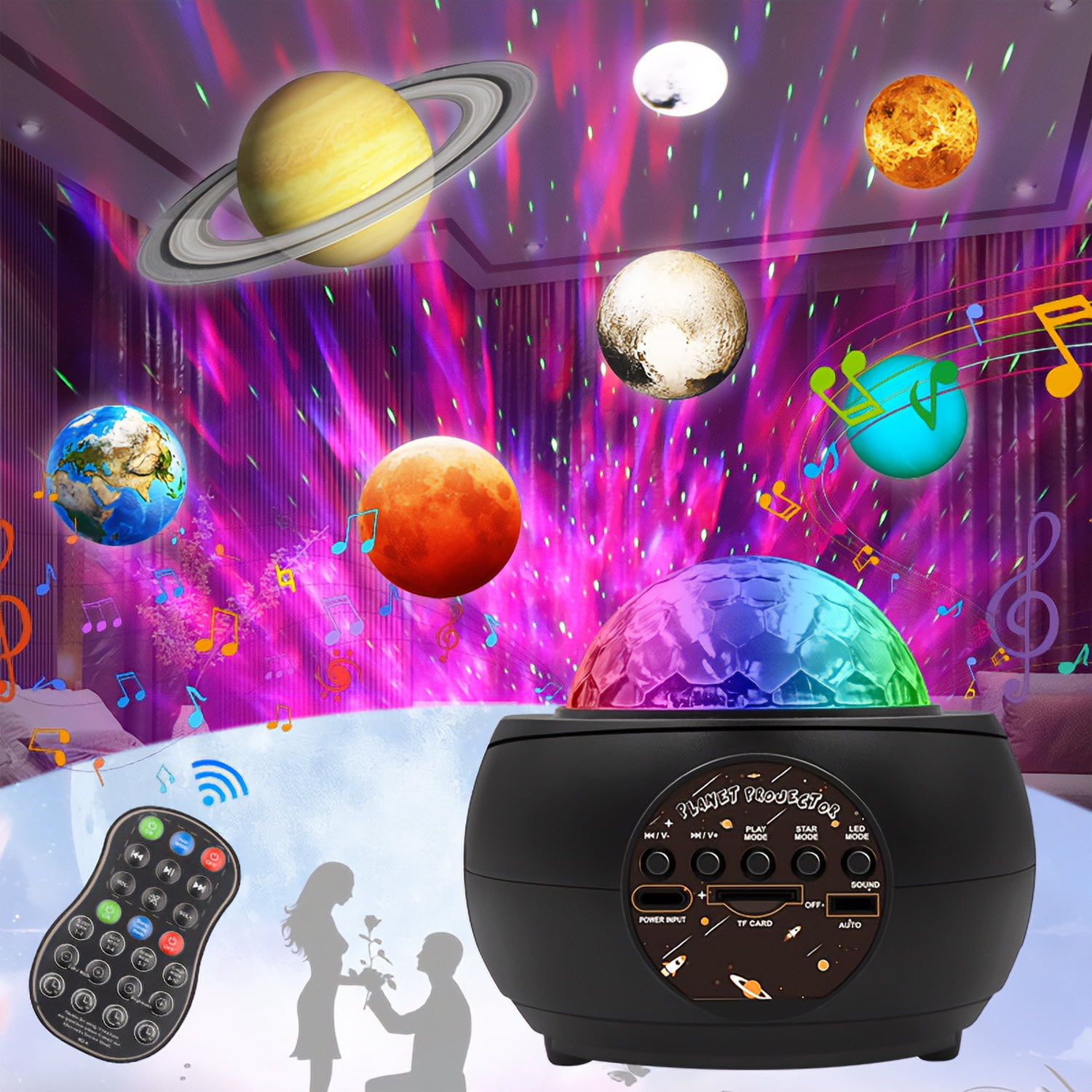 Galaxy Projector, Star Projector for Bedroom, Bluetooth Speaker Night Light for Kids Adults Home Ceiling Gaming Room Decor