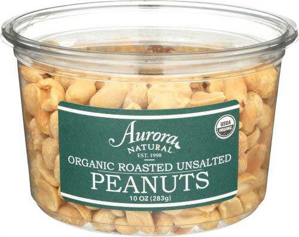 Aurora Natural Organic Roasted Unsalted Peanuts, 10 Ounce Packs, 12 per ...