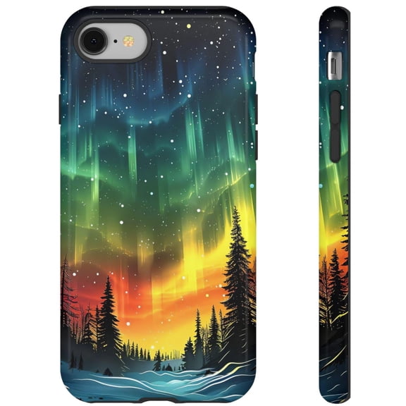 Aurora Northern Lights Forest Phone Case for iPhone 17 11 12 13 14 15 16 Pro Max