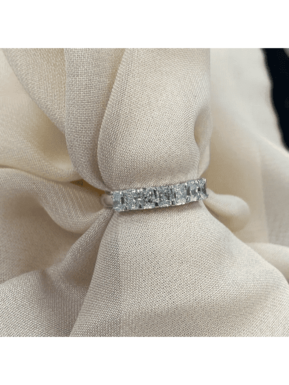 Radiant Diamond Band Elegant Gold Stacking Ring