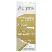 Aurora Nutrascience Liposomal Vitamin D3/K2, 10 Packets, 0.68 fl oz 20 ml Each