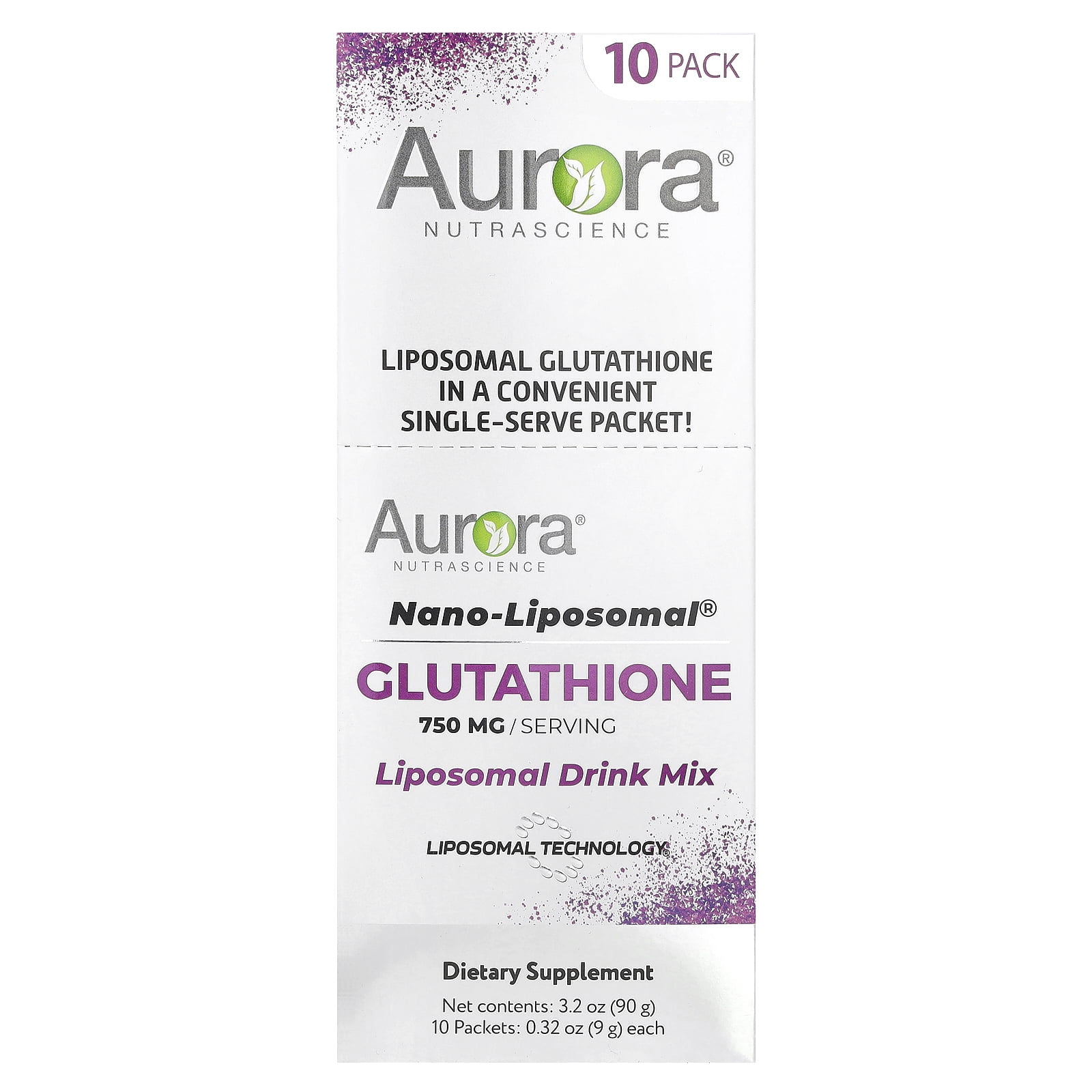 mega liposomal glutathione benefits Aurora Nutrascience Nano-Liposomal®, Glutathione, Liposomal Drink Mix, 10  Packets, 0.32 oz (9 g) Each