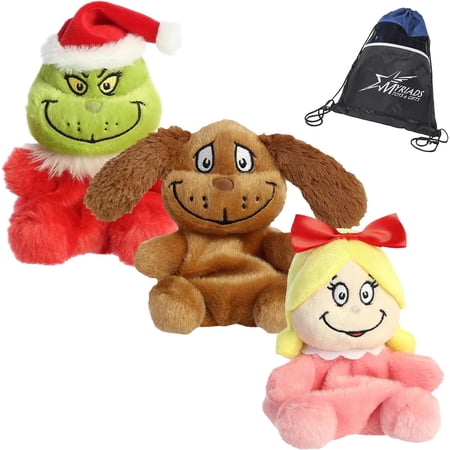 Aurora Palm Pals Dr. Seuss Bundle: Santa Grinch, Max, and Cindy Lou Who