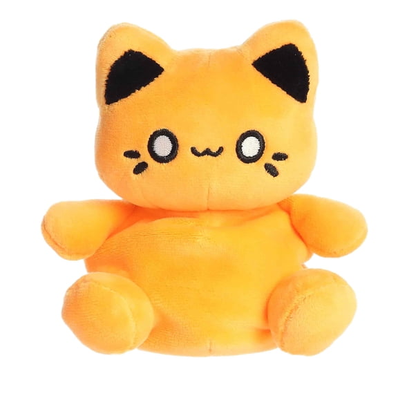 Aurora Enchanting Tasty Peach Meowchi Palm Pals Stuffed Animal - Bright & Colorful Design for Room Decor - Perfect for Adults, Kids, and Birthdays - Kinetic Orange 5 Inches