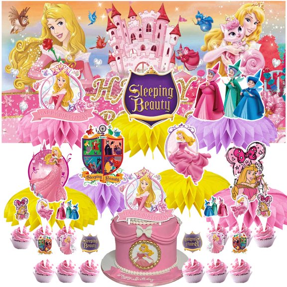 Aurora Party Decorations Decor Supplies Honeycomb Centerpieces Table Toppers Cake Toppers for Birthday Photo Props