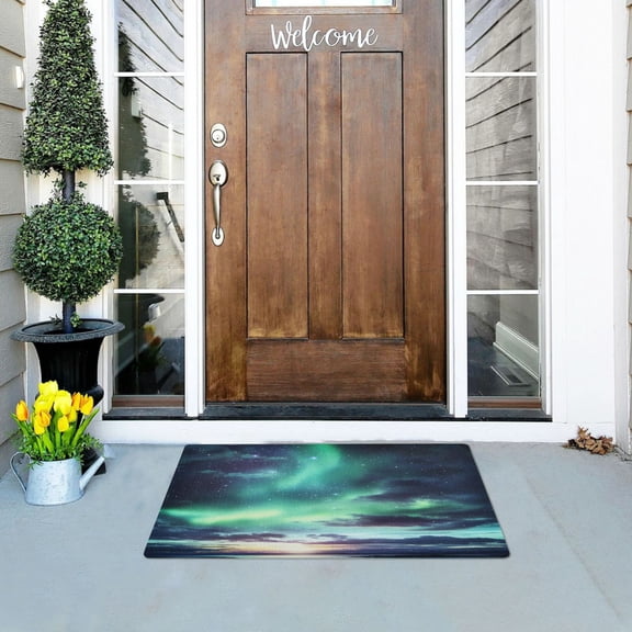 Aurora Pattern Versatile Absorbent Door Mat, Non-Slip, Easy to Clean 32''x20''