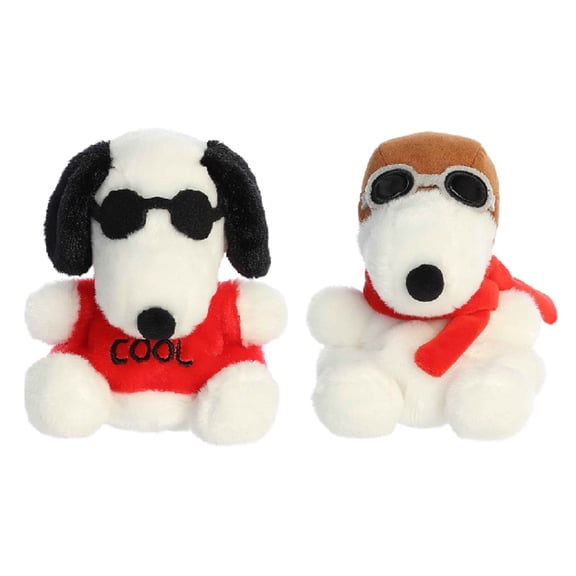 Aurora 5" Peanuts Palm Pal Snoopy Plush Bundle, Joe Cool and Flying Ace