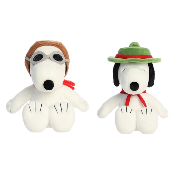 Aurora Peanuts Plush Bundle, Flying Ace Snoopy and Beagle Scout Snoopy