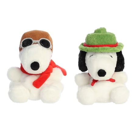 Aurora Peanuts Snoopy 5" Palm Pal Plush Bundle, Flying Ace and Beagle Scout