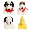 thumbnail image 1 of 4 Piece Aurora Peanuts Snoopy, Joe Cool, Ace and Woodstock Palm Pal Plush, 5", 1 of 5