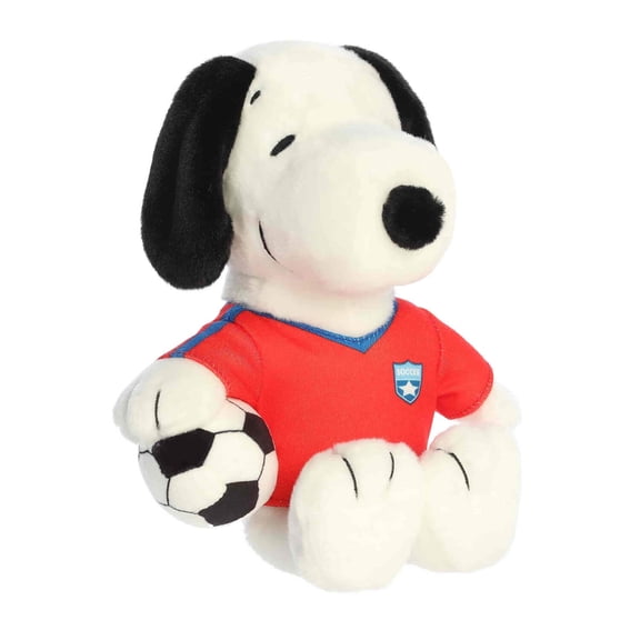 Aurora Peanuts Soccer Snoopy 8" Plush  Red Jersey Stuffed Animal Toy