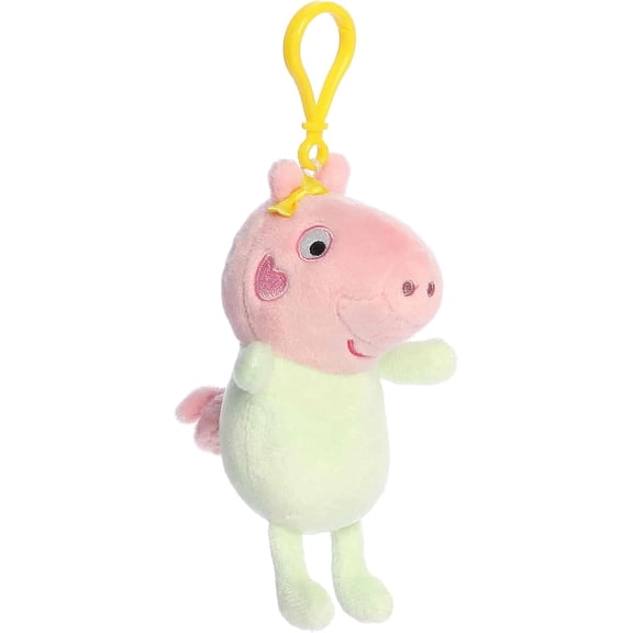Aurora Playful Peppa Pig Baby Evie Clip-On - Officially Licensed Toys for All Fans - Perfect for Birthdays, Adults and Kids All Ages - Pink 4.5 Inches