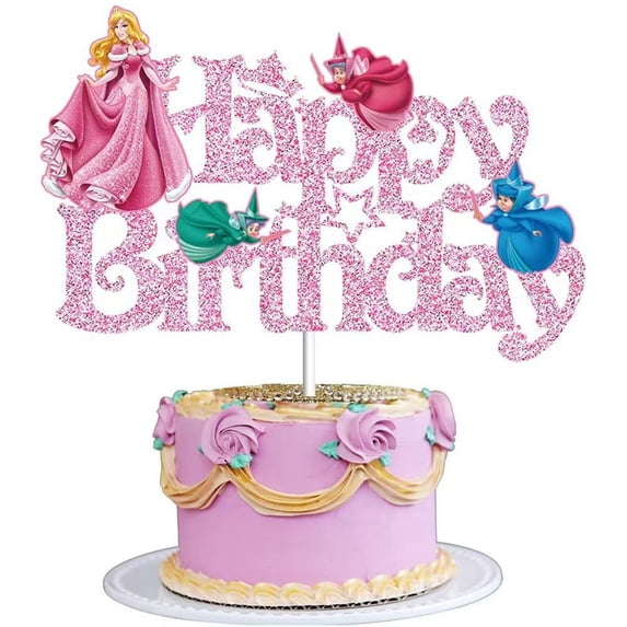 Aurora Princess Happy Birthday Cake Topper - Birthday Cake Decoration ...