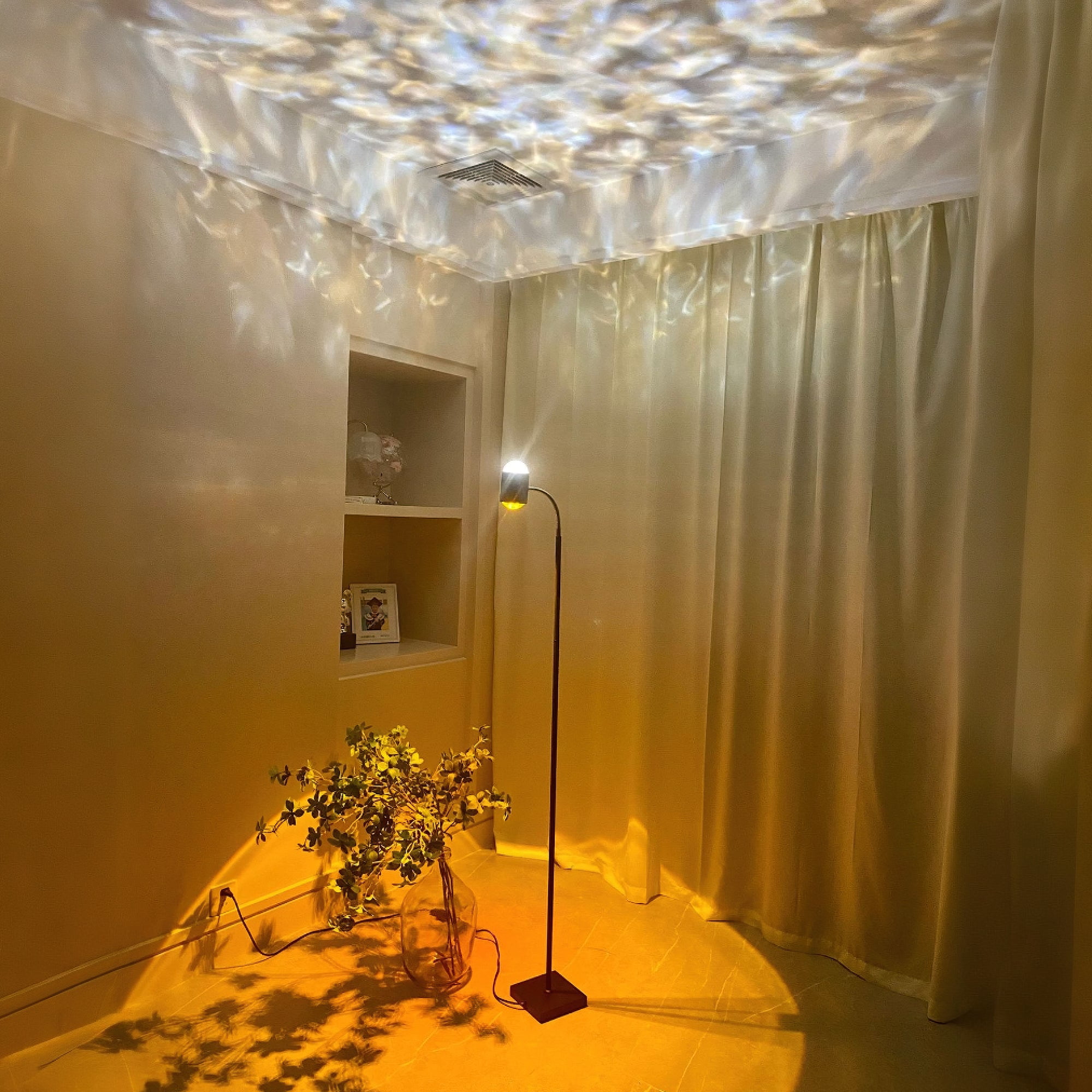 Aurora Projector Floor Lamp,Dual Head Floor Lamp Sunset Aurora Projector Lights, Ambient night lights