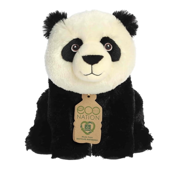 Aurora Responsibly Made Eco Nation Eco Hugs Panda Stuffed Animal - Ideal for Playtime Adventures - Perfect for Birthdays or Just Because - Black, White 11 Inches