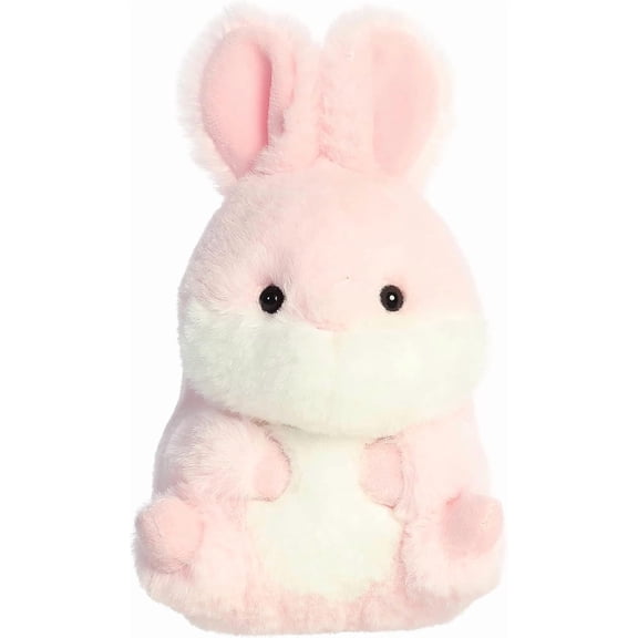 Aurora Rolly Pet Plush - Pink Bunny, 5"