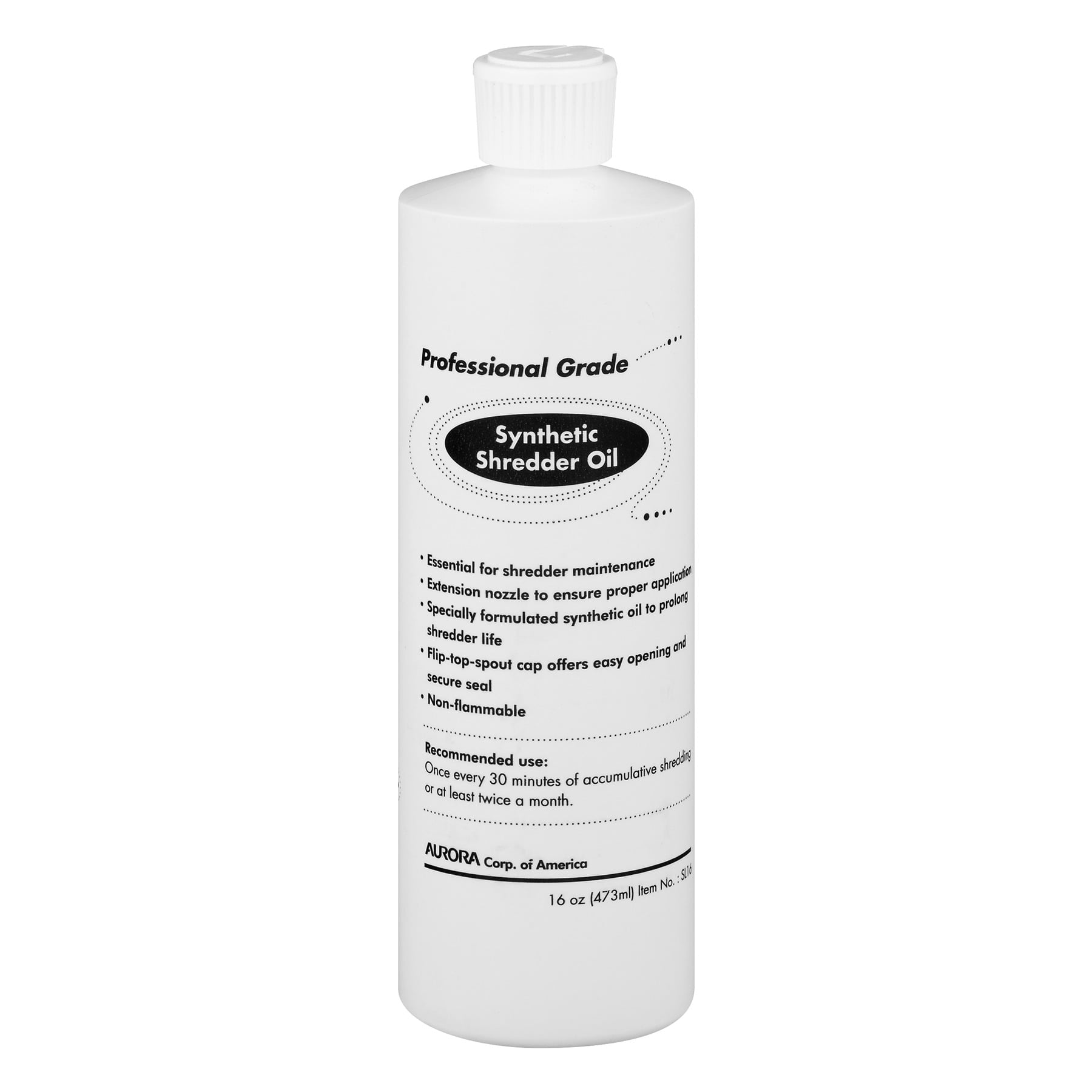 Aurora SL16 Professional Grade Synthetic Shredder Oil 16 oz Flip-Top Leak Proof Bottle