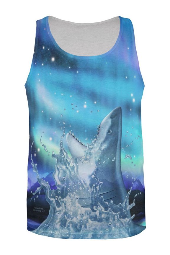 Aurora Shark All Over Adult Tank Top - Medium