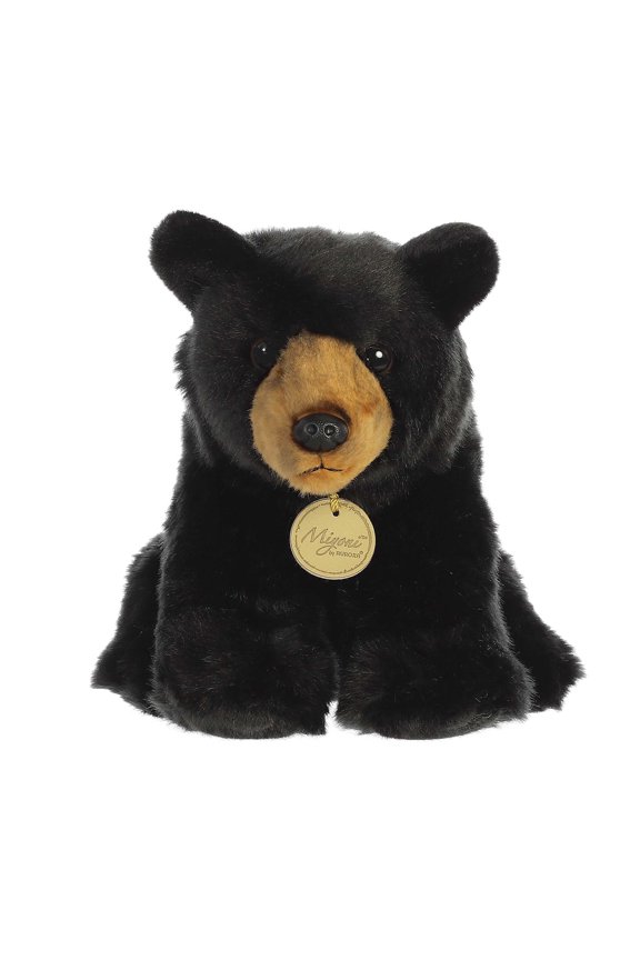- Small Black Miyoni - 8.5" Black Bear - Realistic Stuffed Animal