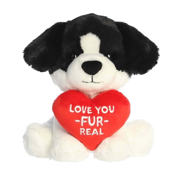 Aurora - Small Black Witty Stuffed Animal - 7.5" Love You-Fur-Real Dog - JUST SAYIN'
