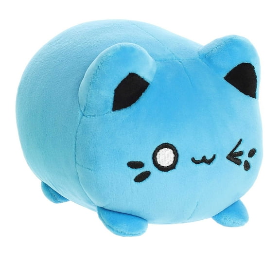 Aurora - Small Blue Tasty Peach - 7" Electric Blue Meowchi - Enchanting Stuffed Animal
