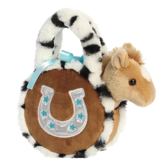 Aurora - Small Brown Fancy Pals - 7" Appaloosa Horseshoe - Fashionable Stuffed Animal