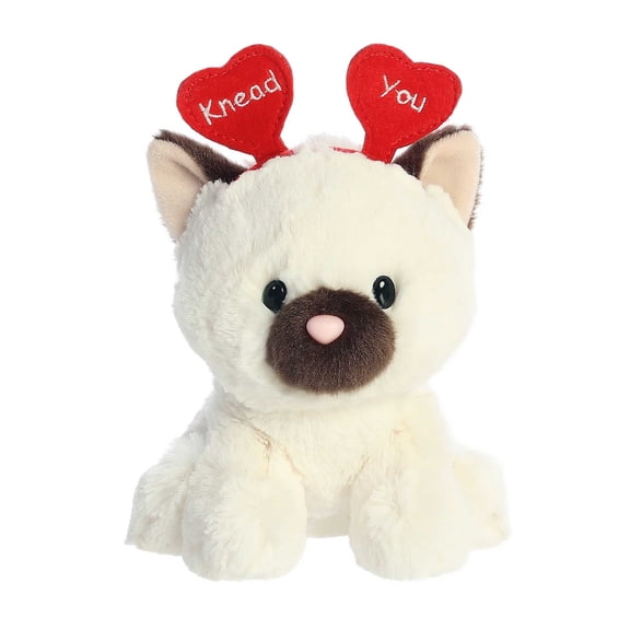 Aurora - Small Brown Love On The Mind - 6" Knead You Siamese Cat - Heartwarming Stuffed Animal