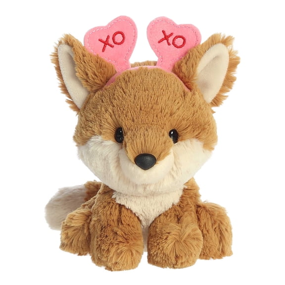 Aurora - Small Brown Love On The Mind - 6" XOXO Fox - Heartwarming Stuffed Animal