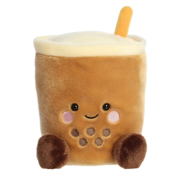 Aurora - Small Brown Palm Pals Party Sized - Party-Sized 7.5" Milky Tea Boba - Adorable Stuffed Animal