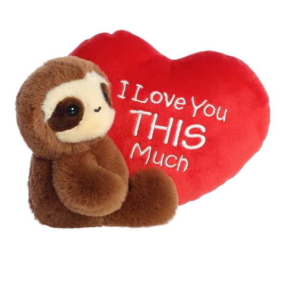 Aurora - Small Brown Valentine - I Love You This Much 8" Sloth - Heartwarming Stuffed Animal