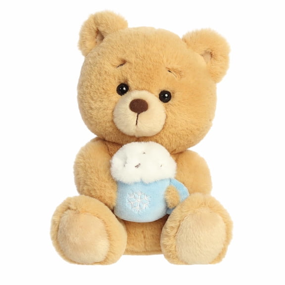 Aurora - Small Cinnamon Latte Festive Stuffed Animal - 9" Barista Bear - Holiday